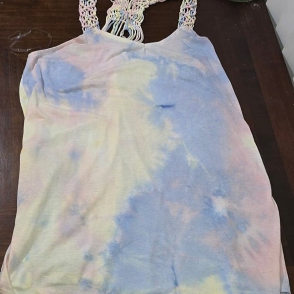 Women's Crochet Tie Dye Tank XL